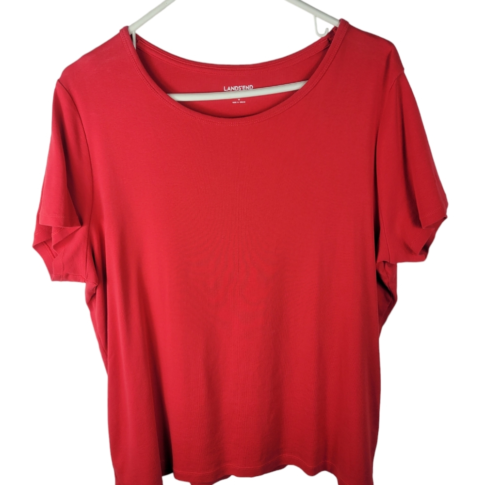 Lands End red fitted shirt  Extra Large plus size 18